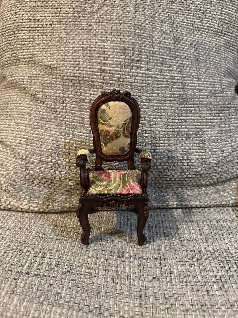 Mini Armchair Shabby Chic Aubusson Louis 15th Style French Chair 1:12th Scale
